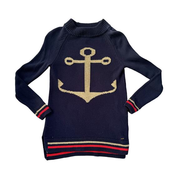 Womens Tommy Hilfigher Navy Natical Anchor Sweater XXS - Picture 1 of 8